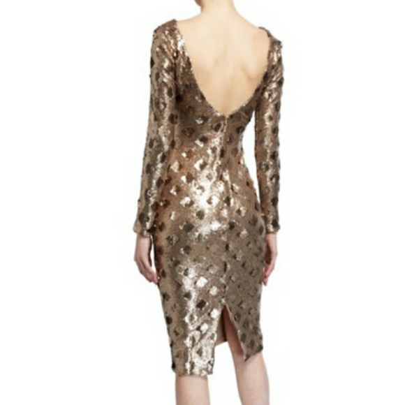 NWT Dress the Population Emery Sequin Long Sleeve Cocktail Dress - Picture 2 of 5
